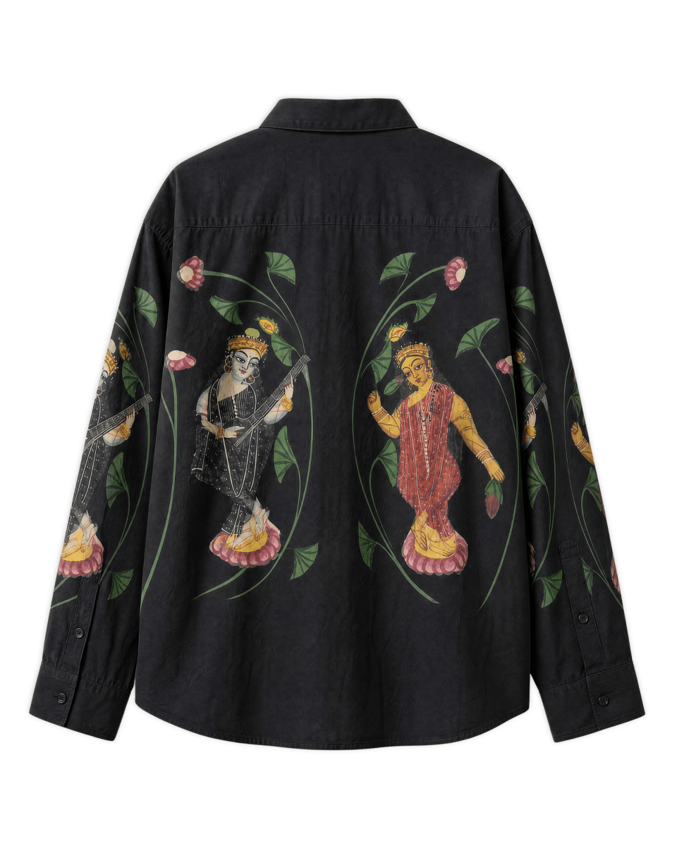 Kalighat Prosperity Men Shirt Black - Naymish Designs