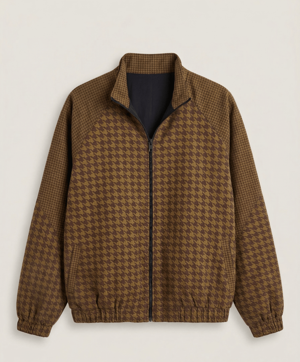 Khaki Check Jacket - Naymish Designs