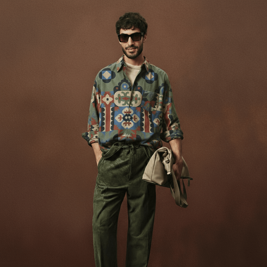 Kilim Edit No 7 - Luxury Designer Shirt | Soft Cotton or Pure Linen | Partywear shirt for Men - Naymish Designs