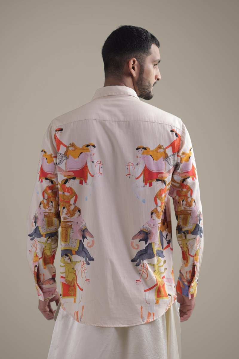 Kirtharjuna Shirt - Men - Off White - Giza Cotton - Naymish Designs