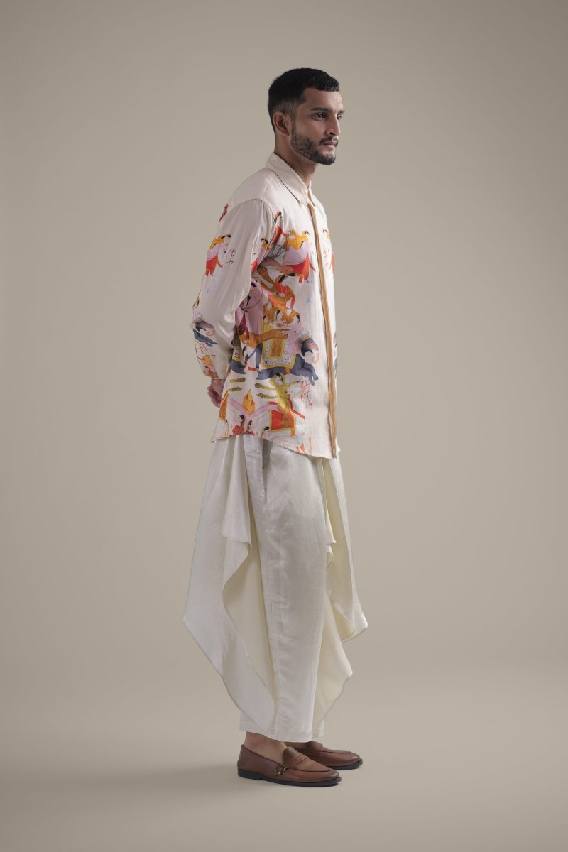 Kirtharjuna Shirt - Men - Off White - Giza Cotton - Naymish Designs
