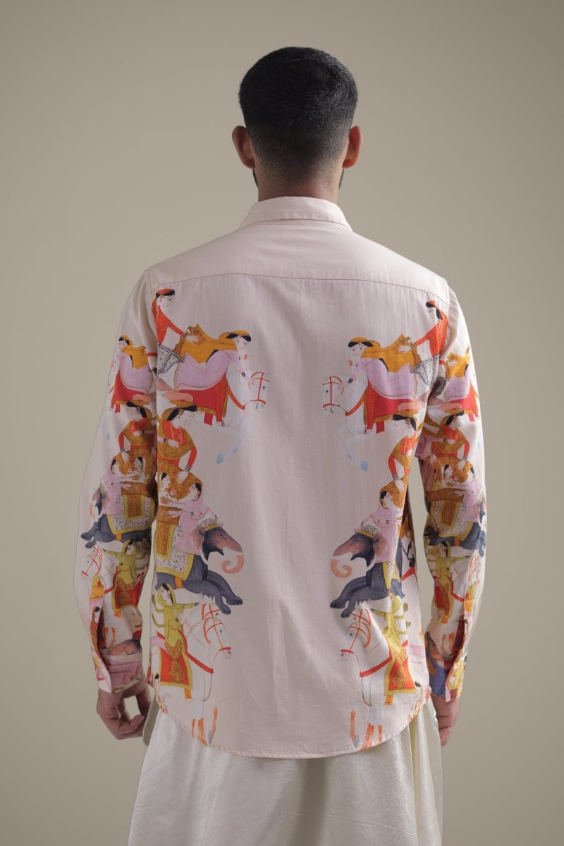 Kirtharjuna Shirt - Men - Off White - Giza Cotton - Naymish Designs