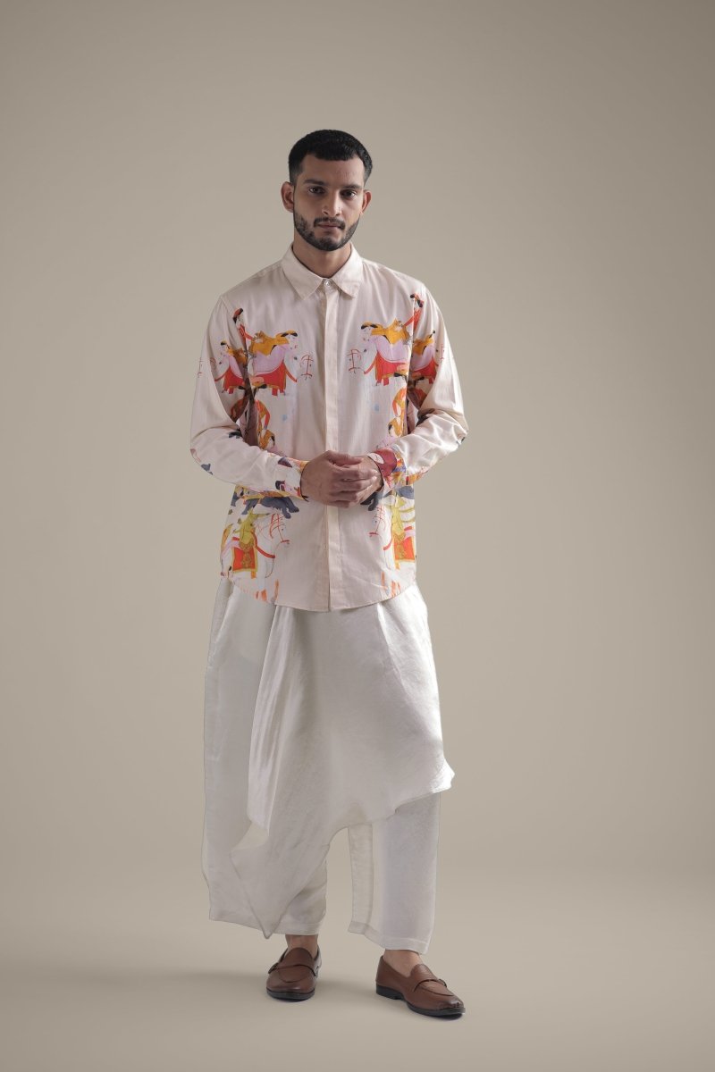 Kirtharjuna Shirt - Men - Off White - Giza Cotton - Naymish Designs