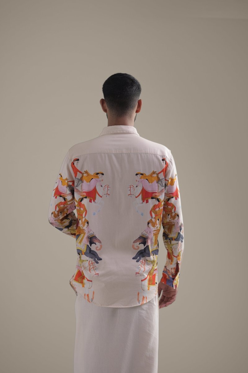 Kirtharjuna Shirt - Men - Off White - Giza Cotton - Naymish Designs