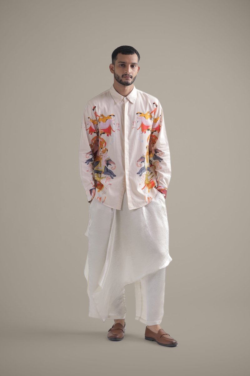 Kirtharjuna Shirt - Men - Off White - Giza Cotton - Naymish Designs