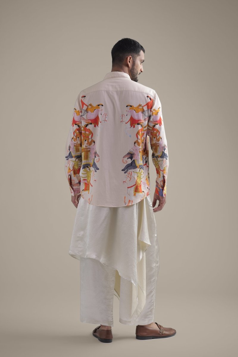 Kirtharjuna Shirt - Men - Off White - Giza Cotton - Naymish Designs