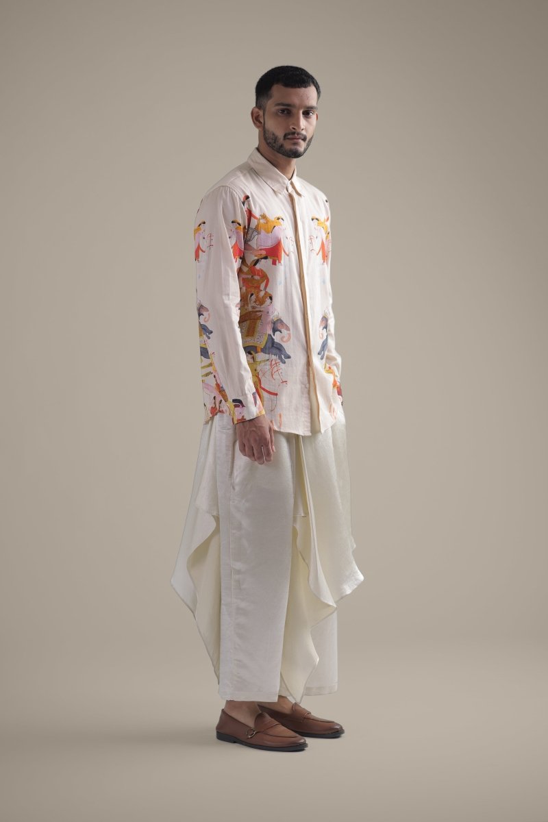 Kirtharjuna Shirt - Men - Off White - Giza Cotton - Naymish Designs