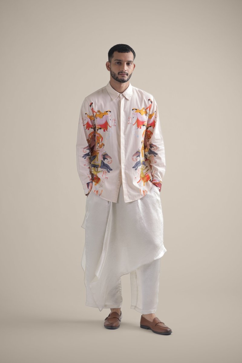 Kirtharjuna Shirt - Men - Off White - Giza Cotton - Naymish Designs