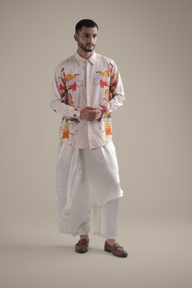 Kirtharjuna Shirt - Men - Off White - Giza Cotton - Naymish Designs