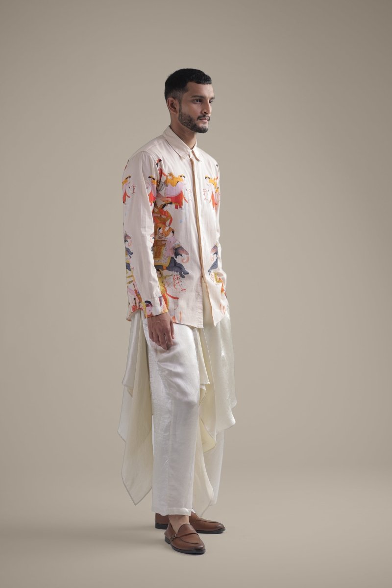Kirtharjuna Shirt - Men - Off White - Giza Cotton - Naymish Designs