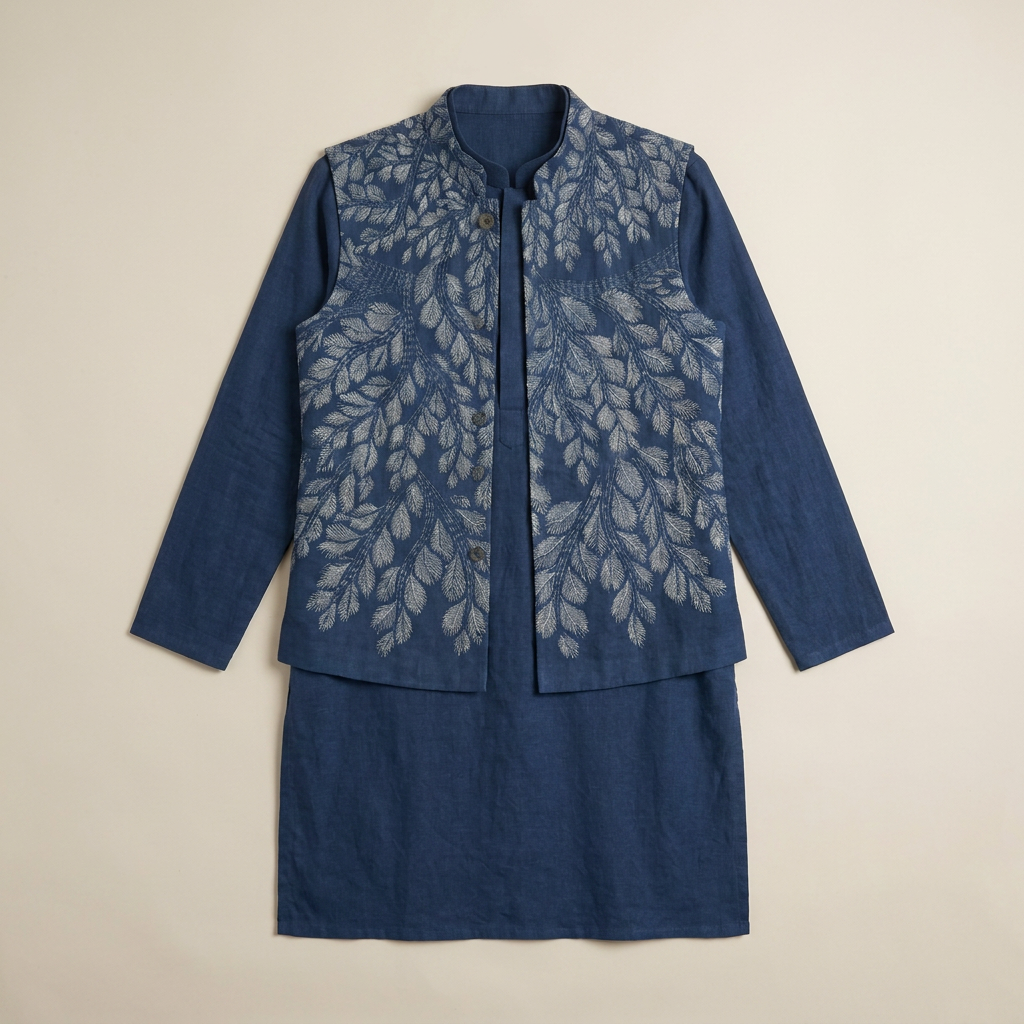 Gond Leaf Jacket Blue product view