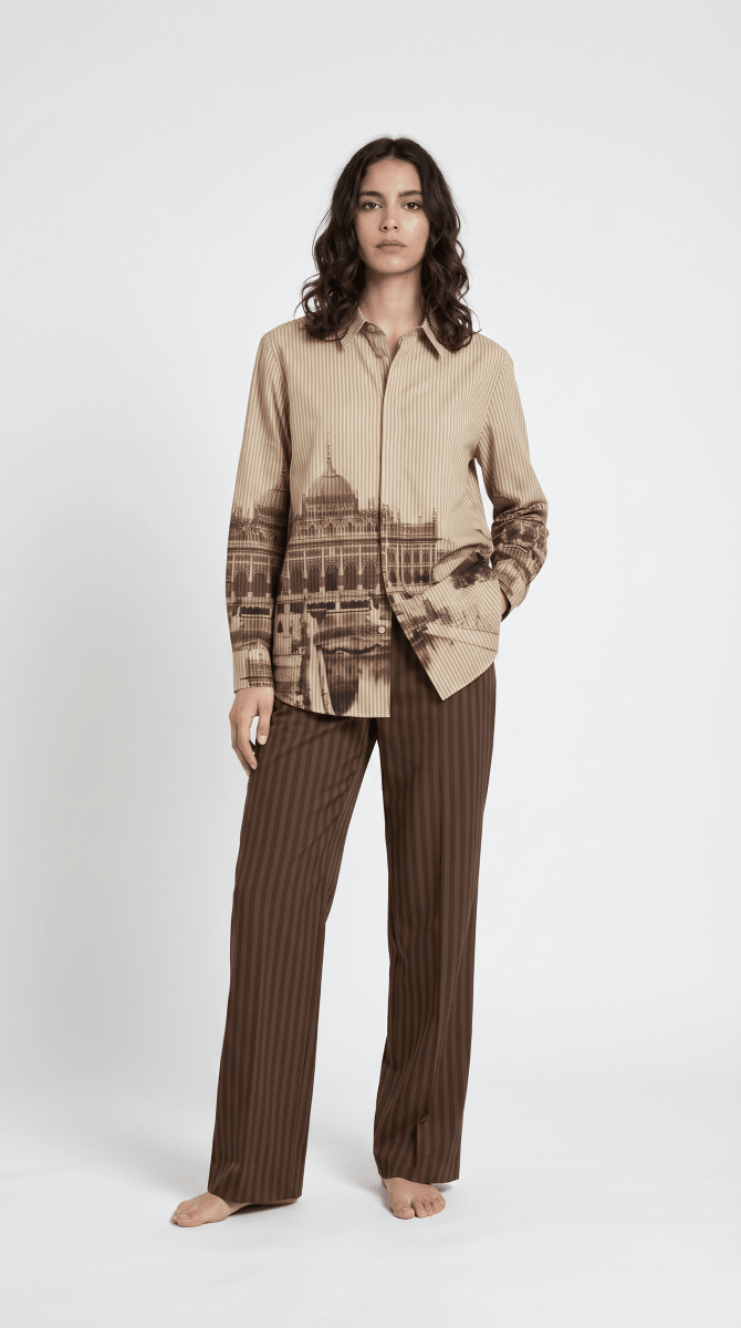 Lucknow - Shirt for Women - Brown (Copy) - Naymish Designs