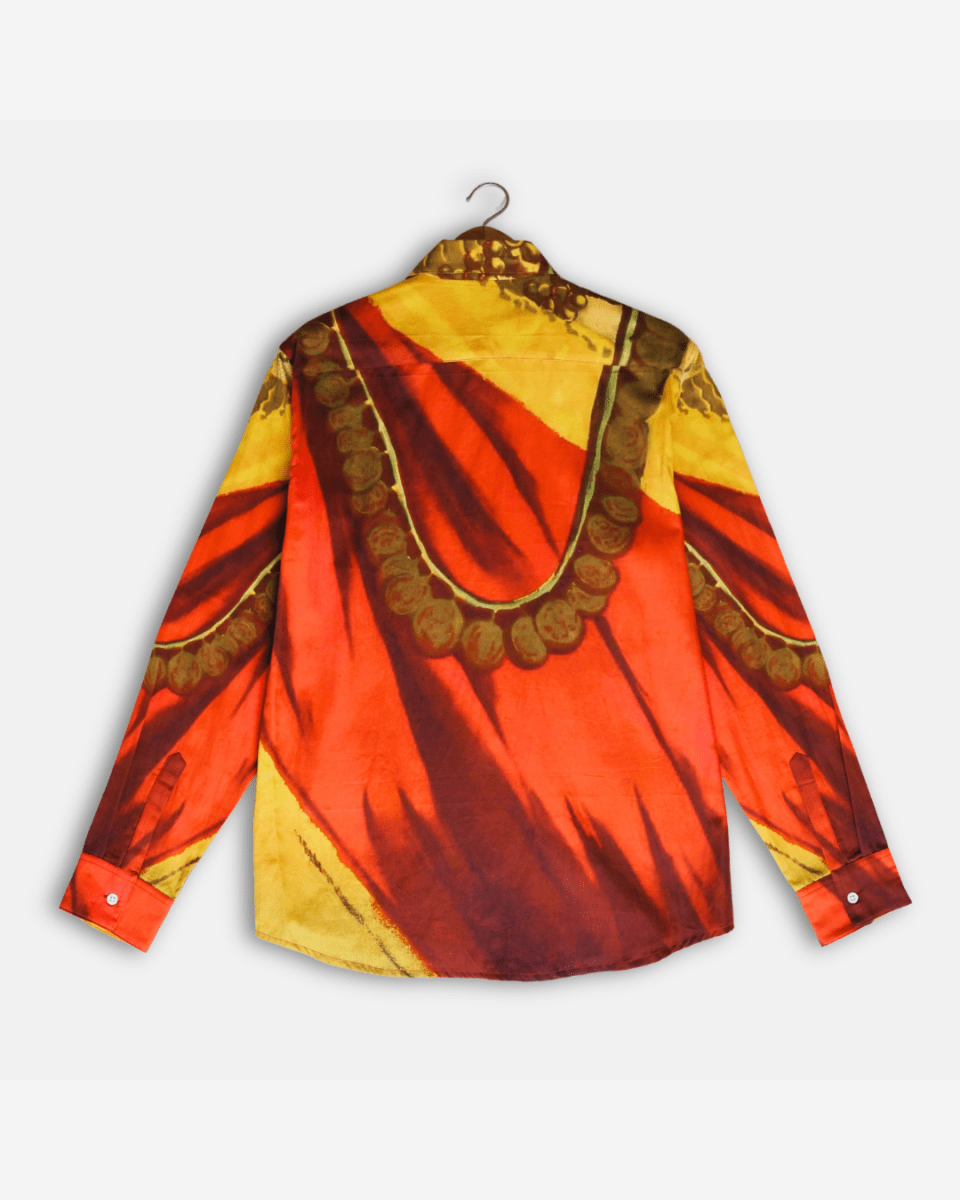 Maala Shirt for Men | Red Yellow | Cotton or Linen - Naymish Designs