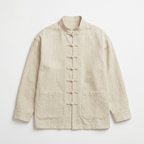 Mandarin Off White Linen Shirt for Men - Naymish Designs