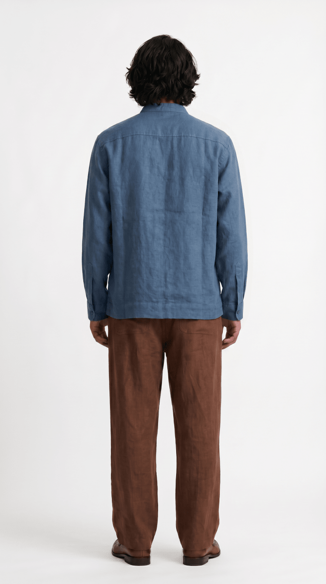 Mandarin Shirt by Naymish - Available in Offwhite, Blue, Black or Green - Naymish Designs