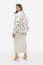Marine Life Coral Shirt for Women in Cotton and Linen - Naymish Designs