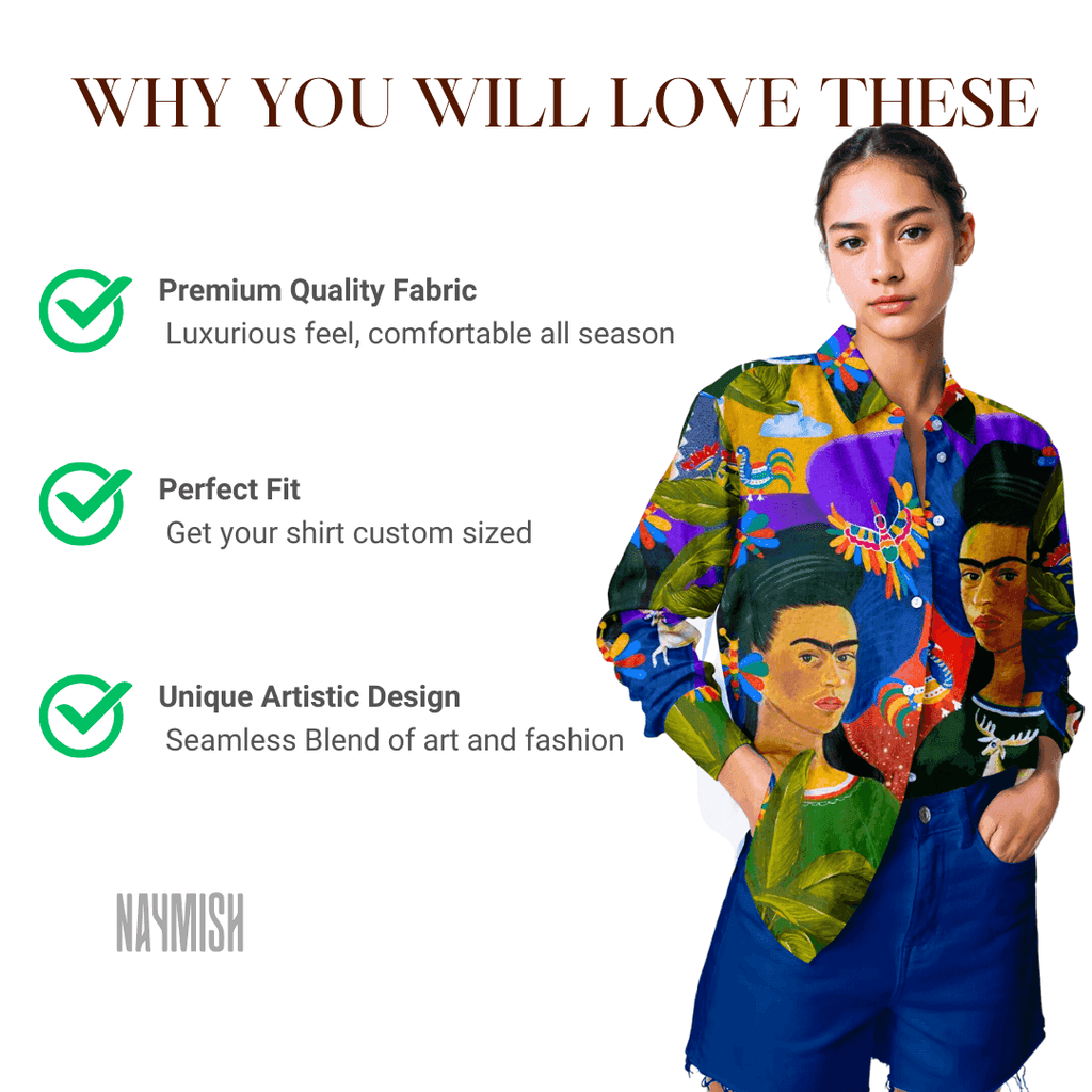 Marine Life Coral Shirt for Women in Cotton and Linen - Naymish Designs