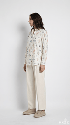 Marine Life Coral Shirt for Women in Linen - Naymish Designs