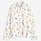 Marine Life Coral Shirt Men - White Available in Cotton and Linen - Naymish Designs