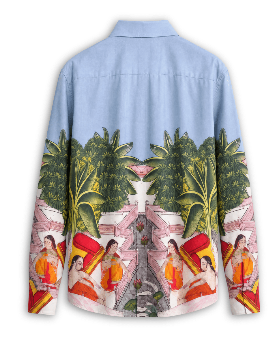 Medieval Backyard - Pichhwai Art Women Shirts in Cotton - Naymish Designs