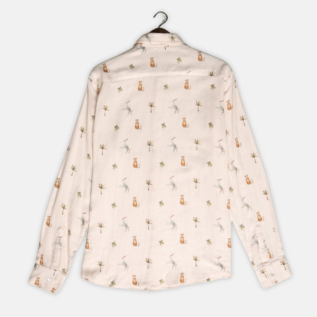 Monkey Cheetah - Luxury Designer Shirt | Soft Cotton or Pure Linen | Partywear shirt for Men - Naymish Designs
