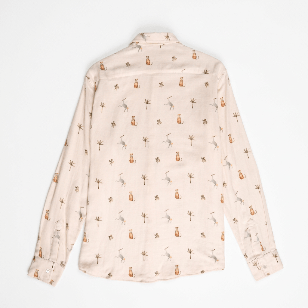 Monkey Cheetah shirt Men - Luxury Designer Shirt | Pure Linen | Partywear shirt for Men - Naymish Designs
