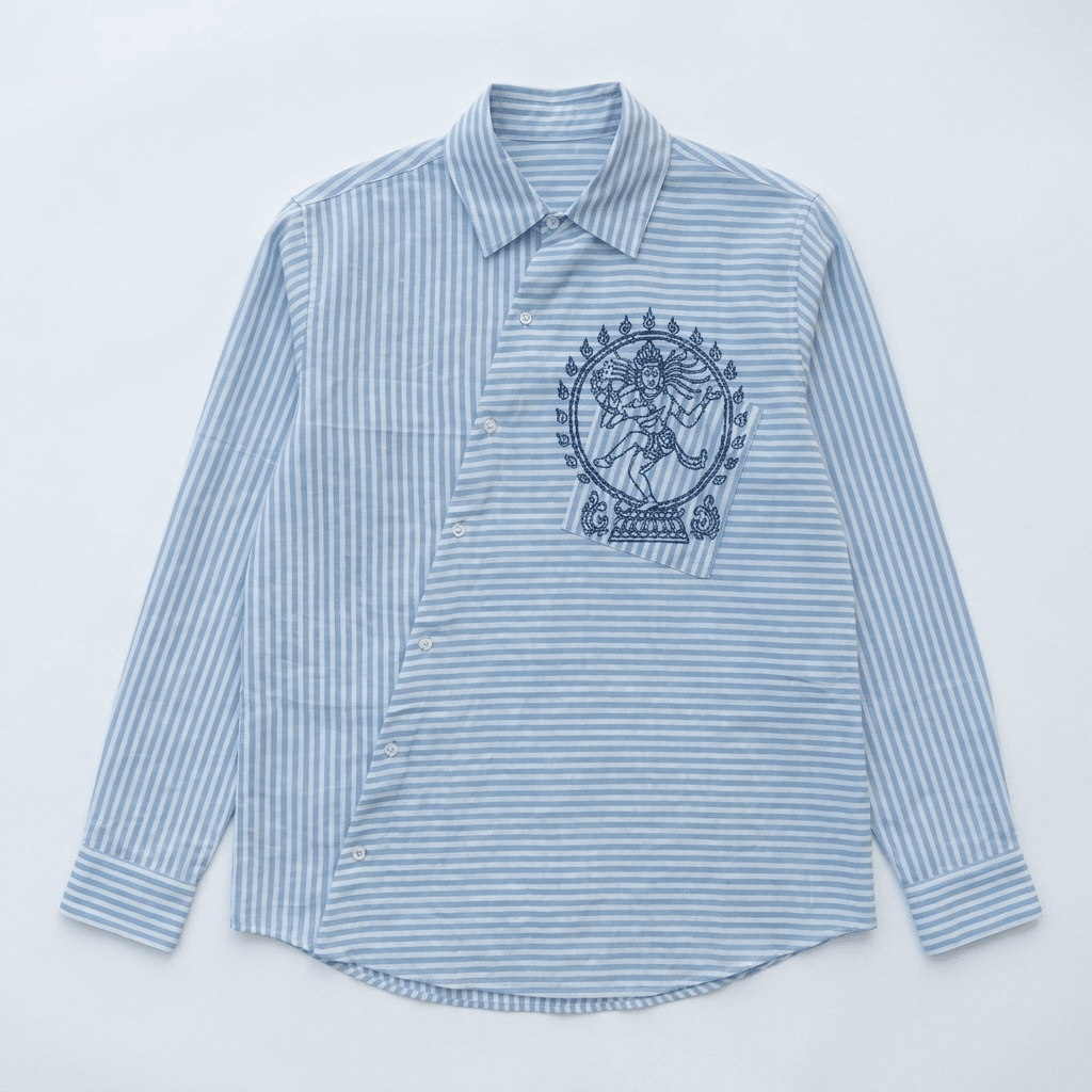 Natraj Oblique Placate Blue Shirt Men - Naymish Designs