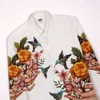 Nature's Love Affair - Luxury Designer Shirt | Soft Cotton or Pure Linen | Partywear shirt for Men - Naymish Designs