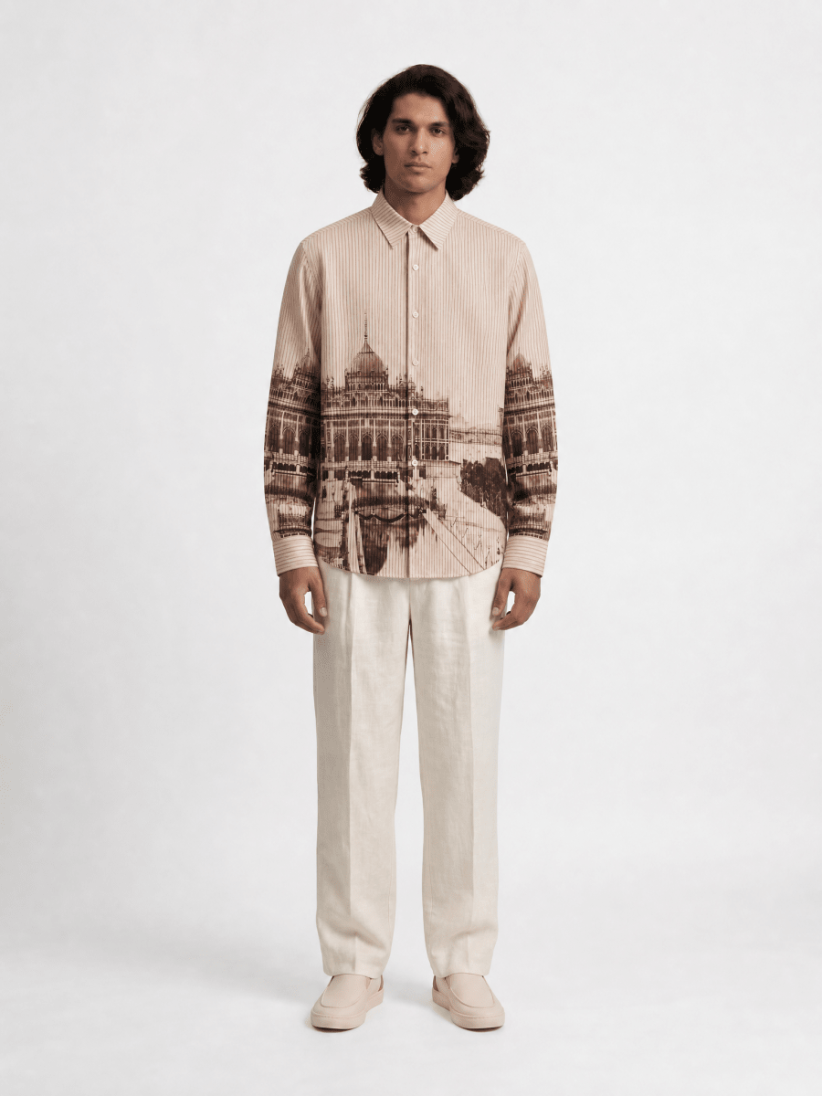 Naymish Cotton Men Shirt — Lucknow — Brown — Signature Wear - Naymish Designs