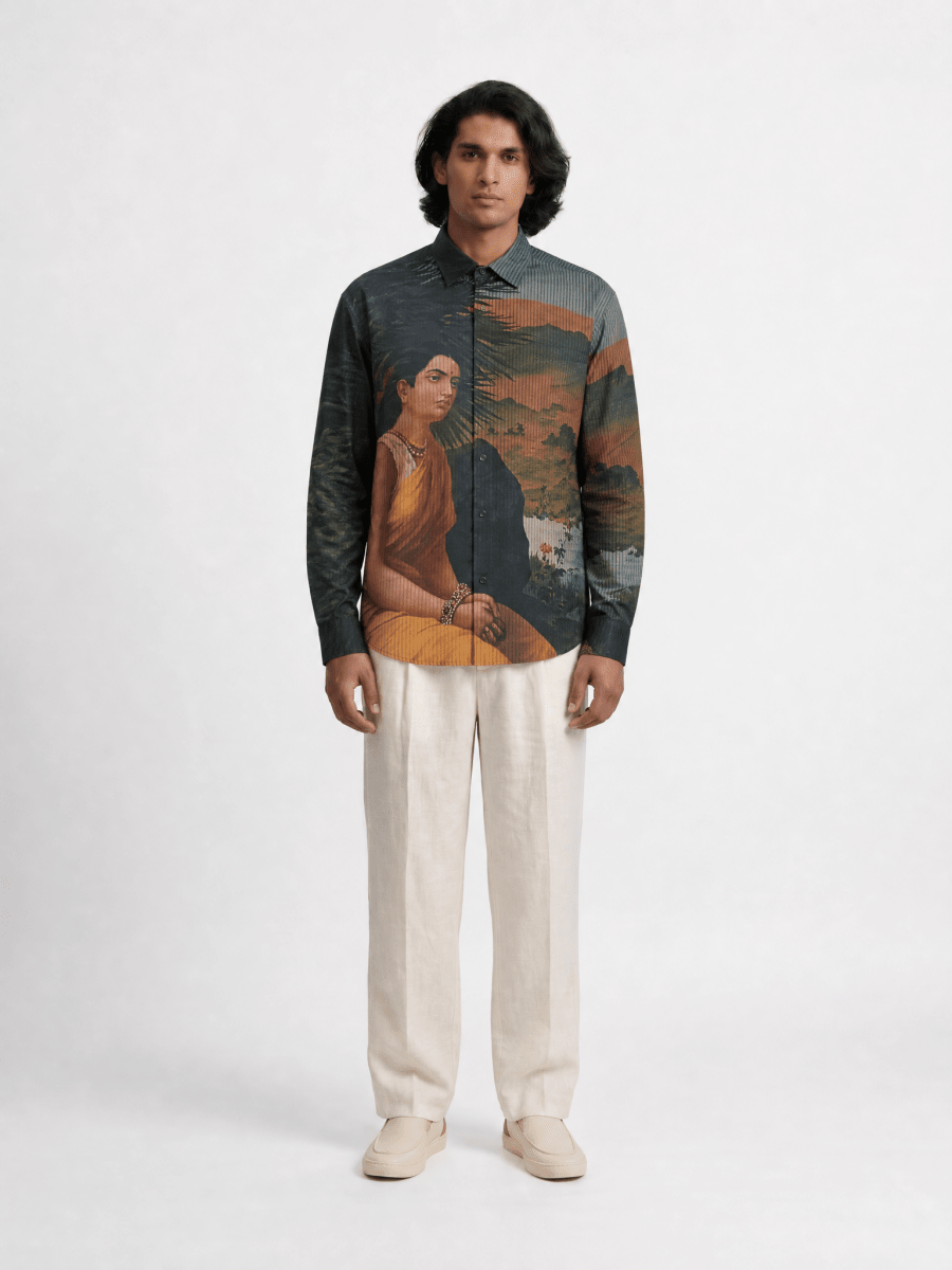 Naymish Cotton Men Shirt — RRV - Seetha - Brown - Naymish Designs