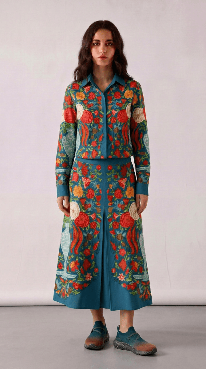 Naymish Cotton Women Coord Set — Spring Bloom — Floral — Resort Wear - Naymish Designs