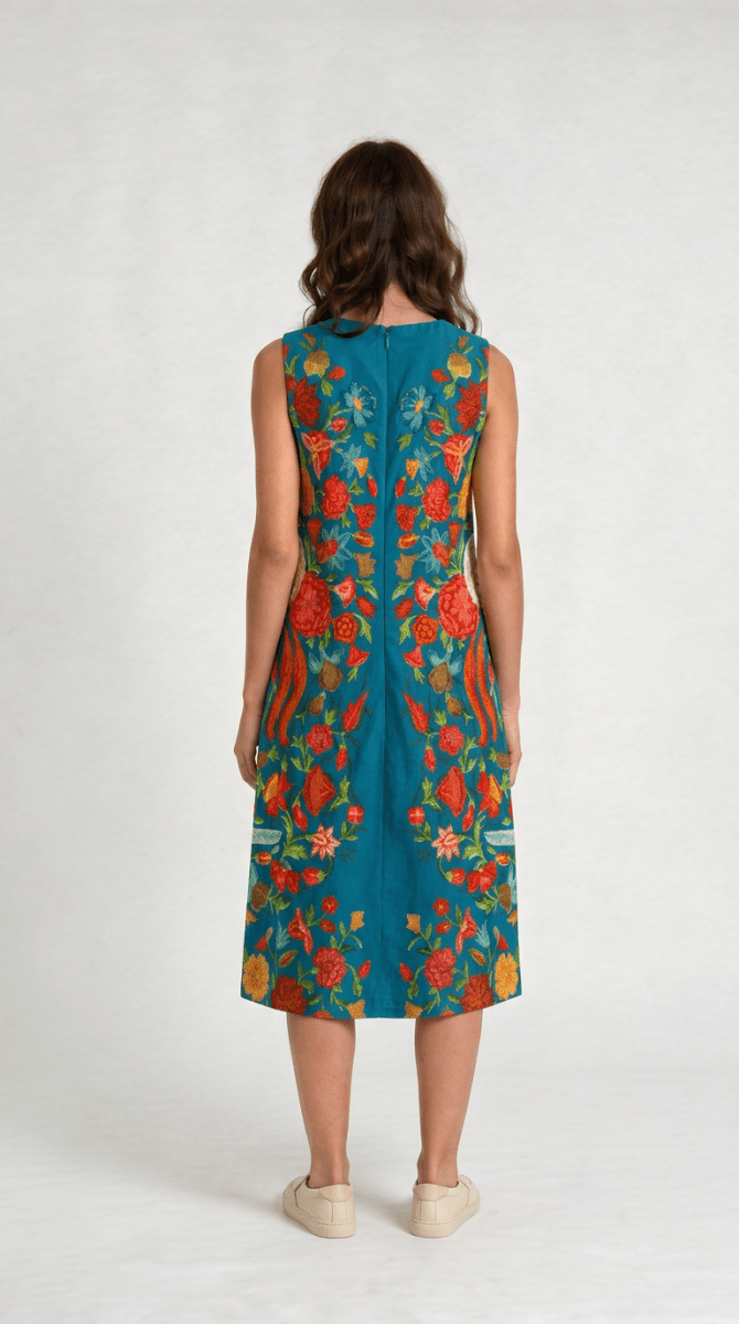 Naymish Cotton Women Dress — Spring Bloom — Floral — Evening Wear - Naymish Designs