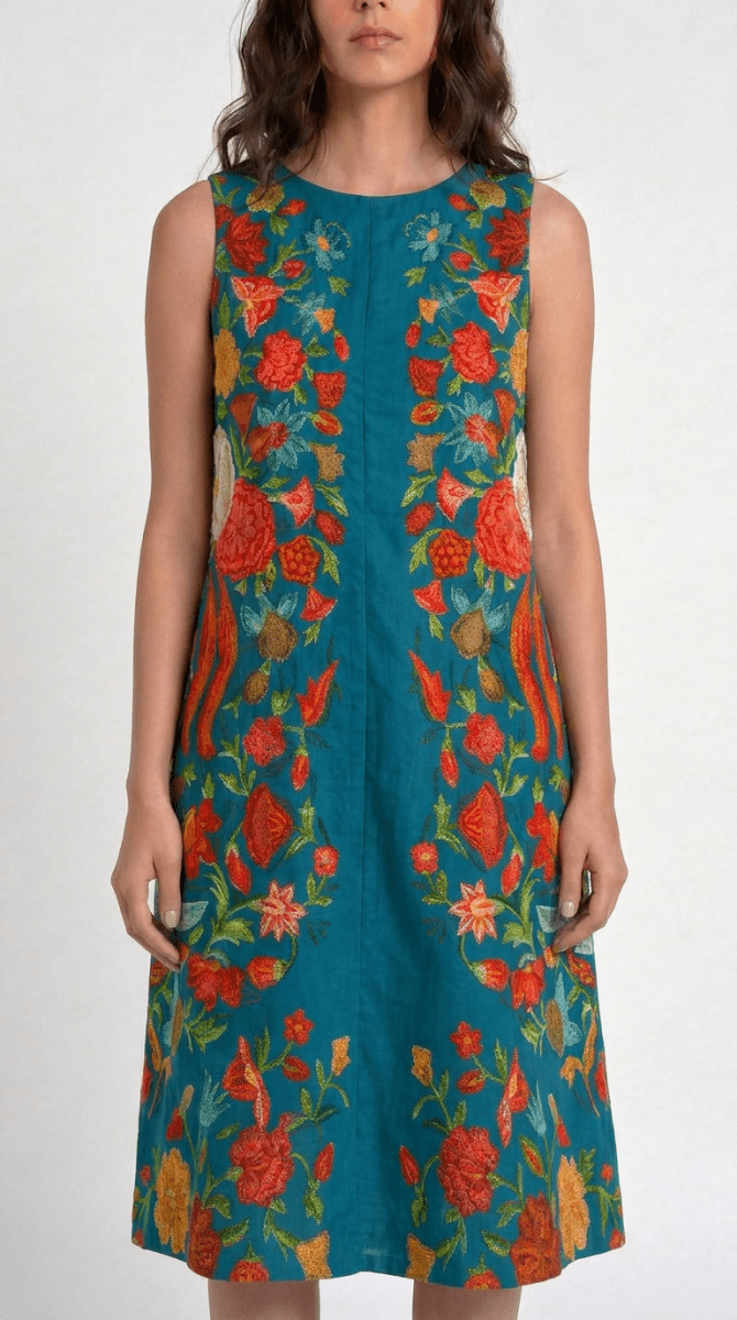 Naymish Cotton Women Dress — Spring Bloom — Floral — Evening Wear - Naymish Designs