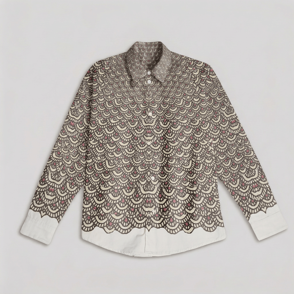 Naymish Cotton Women Shirt — Fish Scale — Black — Signature Wear - Naymish Designs