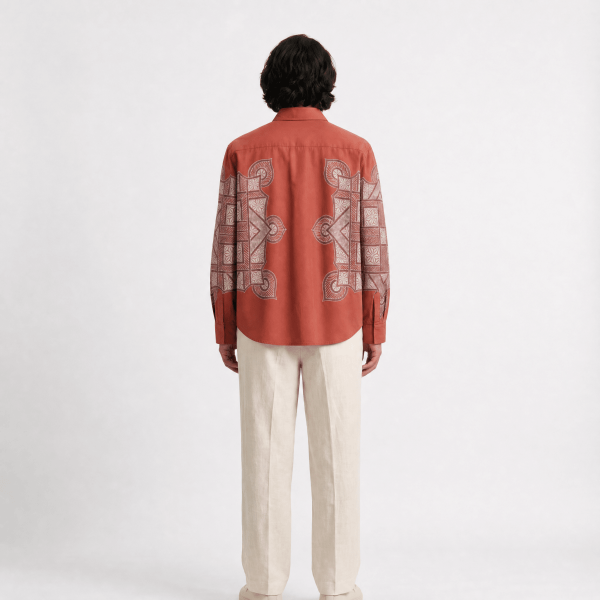 Naymish Giza Cotton Men Shirt — Terra Rangoli — Brown - Naymish Designs