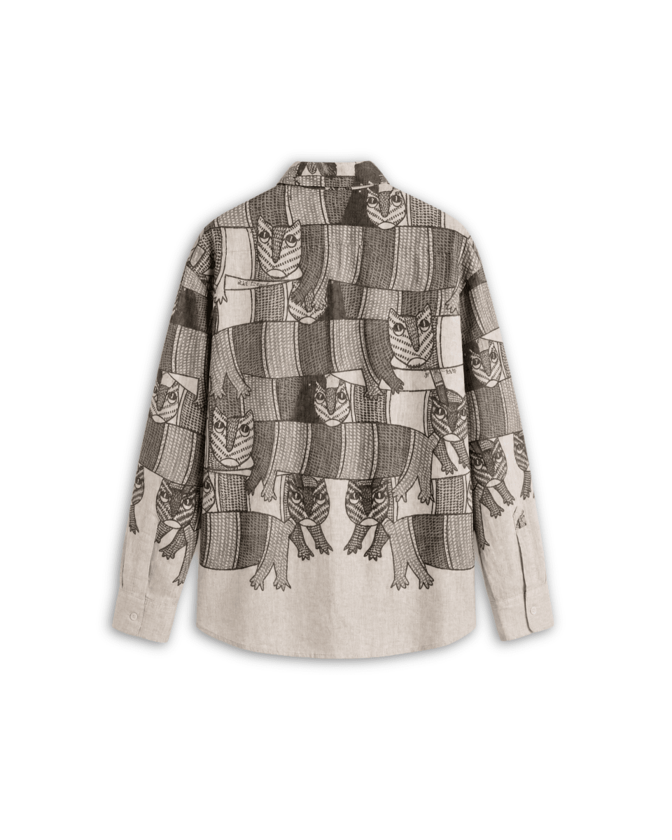 Naymish Giza Cotton Women Shirt — Gond Forest — Red - Naymish Designs