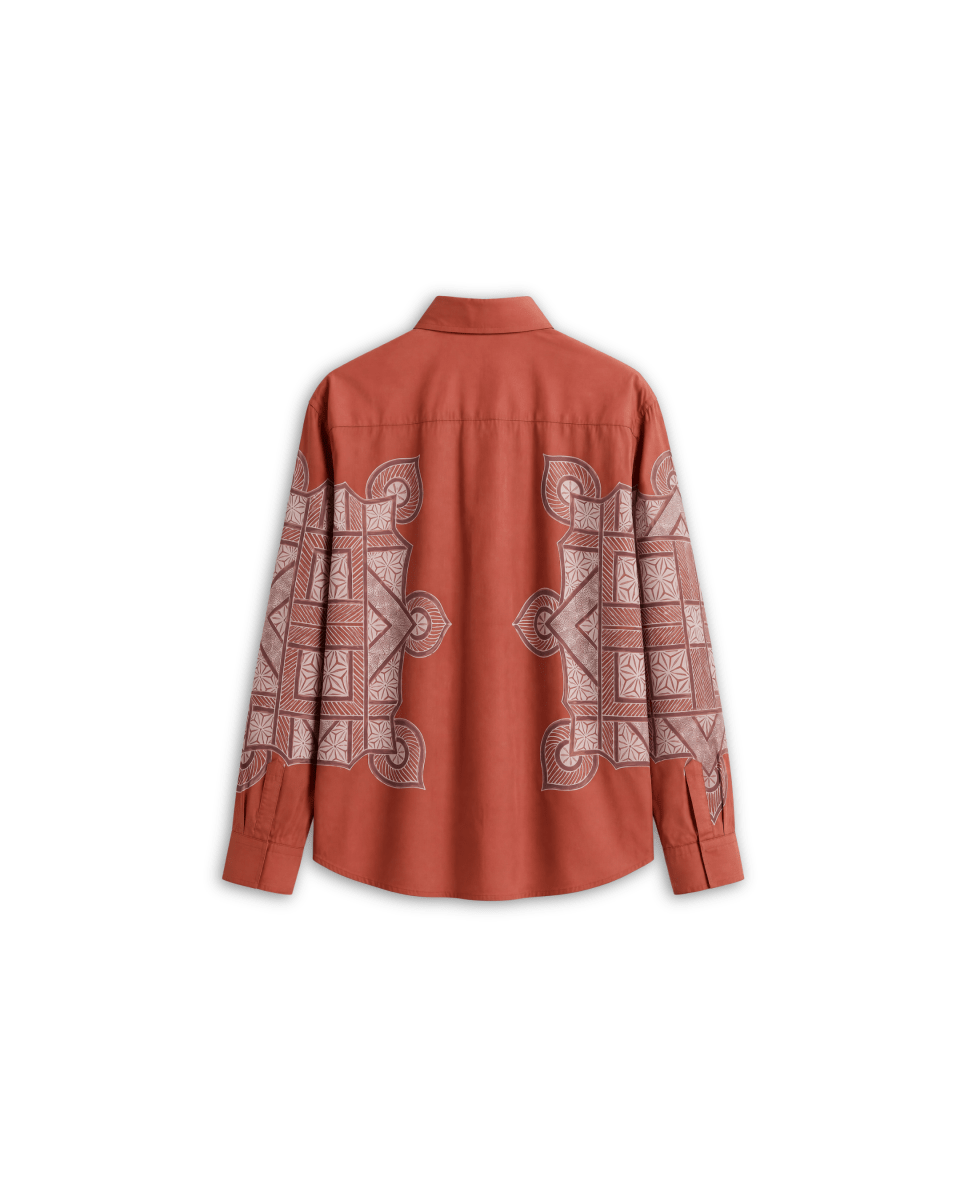 Naymish Giza Cotton Women Shirt — Terra Rangoli — Brown - Naymish Designs