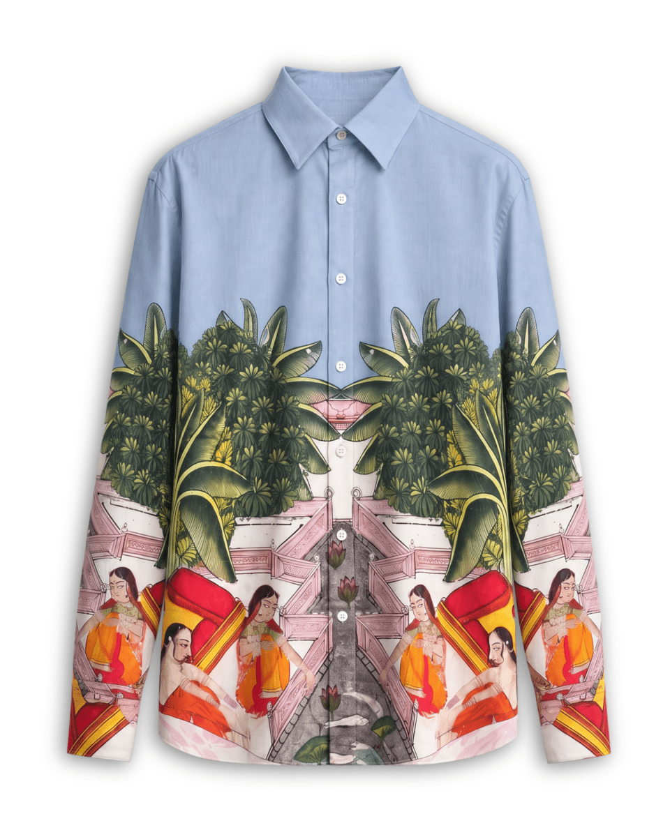Naymish Men Shirt — Medieval Backyard — Blue — Signature Wear - Naymish Designs
