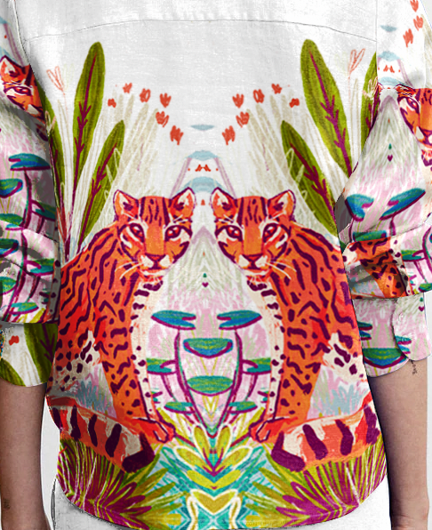 Ocelot white cotton shirt for men - Naymish Designs