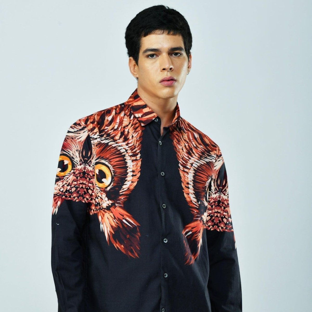 Owl Black Party Wear Shirts for Men - Naymish Designs
