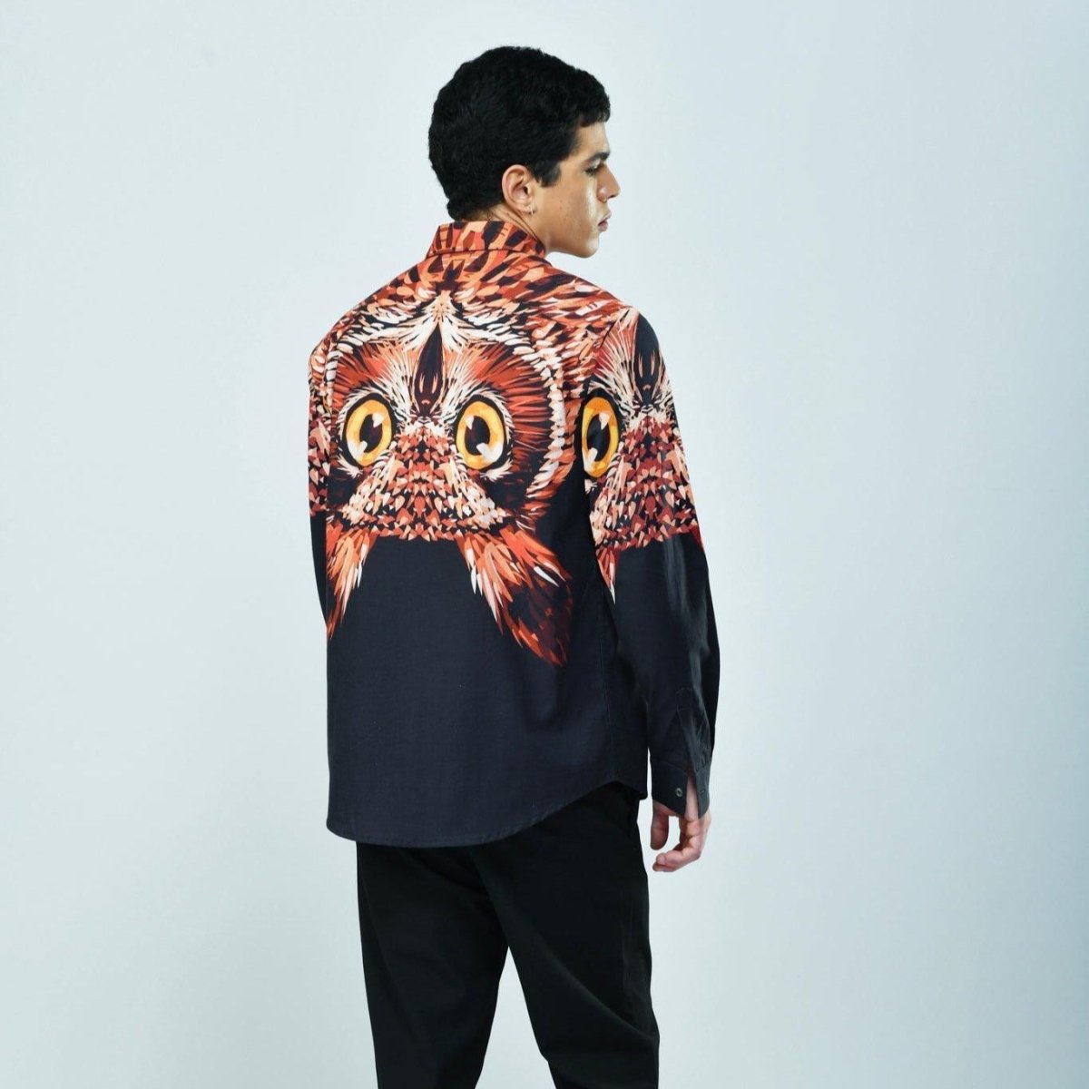 Owl Black Party Wear Shirts for Men - Naymish Designs