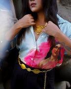 Padmini Blue Shirt for Women - Luxury Designer | Soft Cotton or Pure Linen  - Naymish Designs