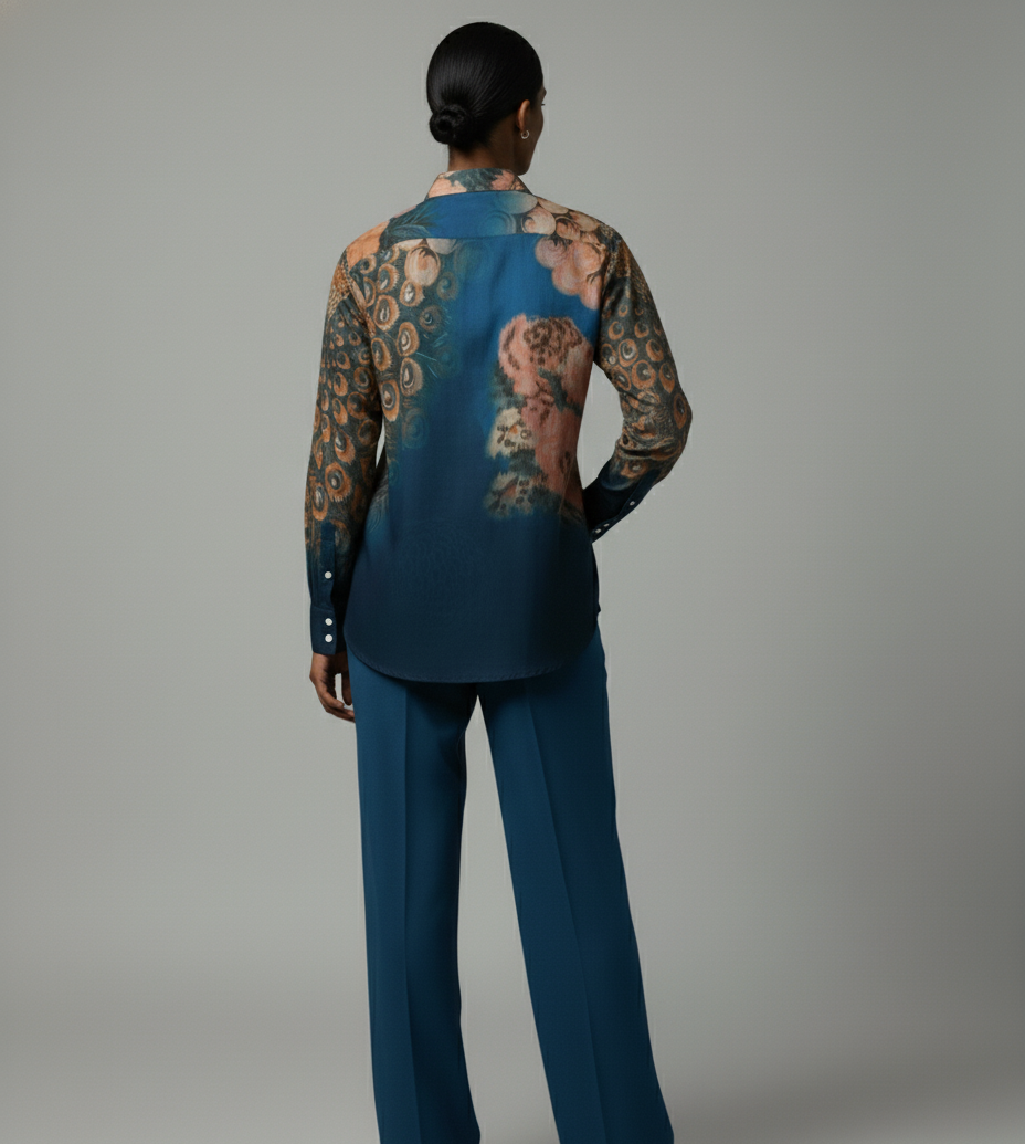 Women Shirt - Peacock on the Wall