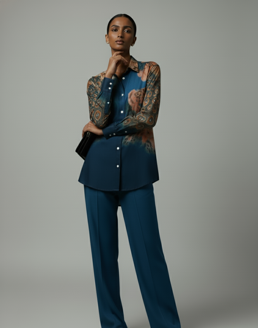 Women Shirt - Peacock on the Wall