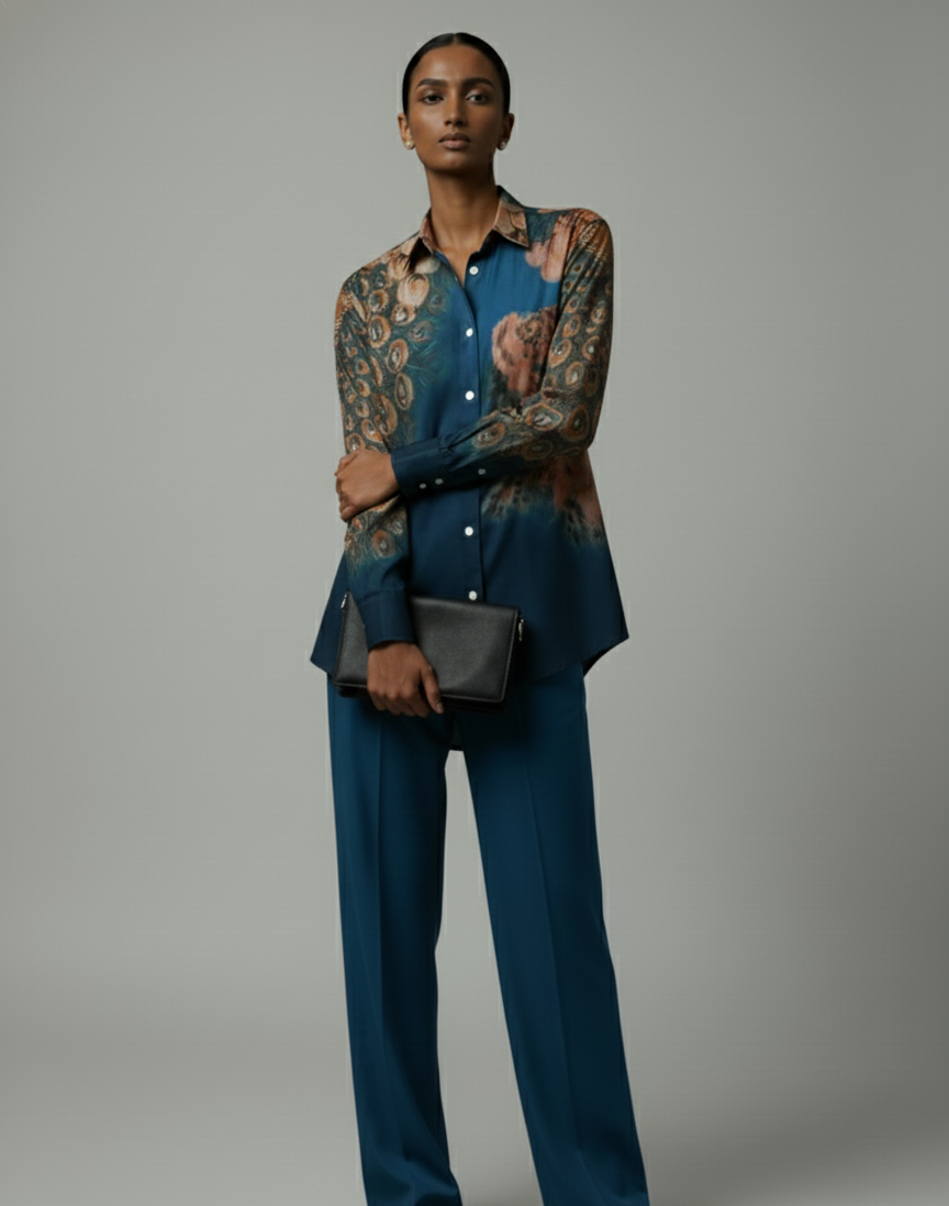 Women Shirt - Peacock on the Wall