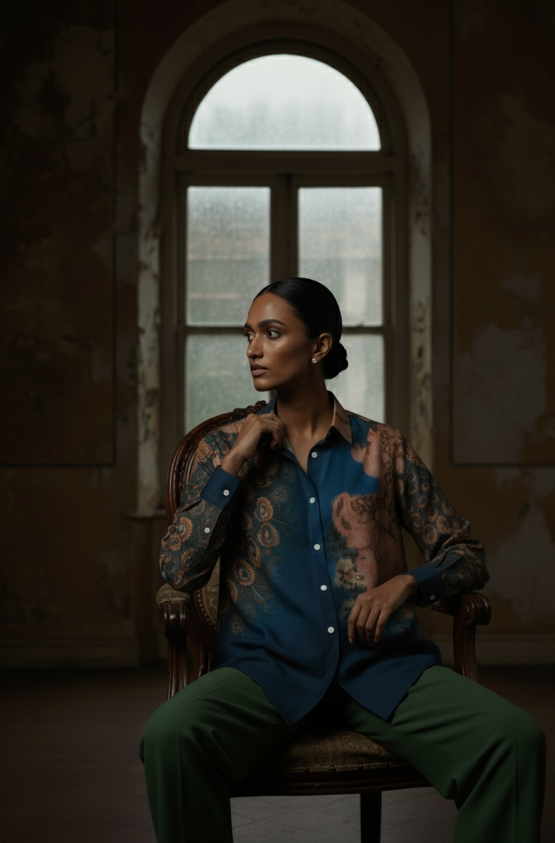 Women Shirt - Peacock on the Wall