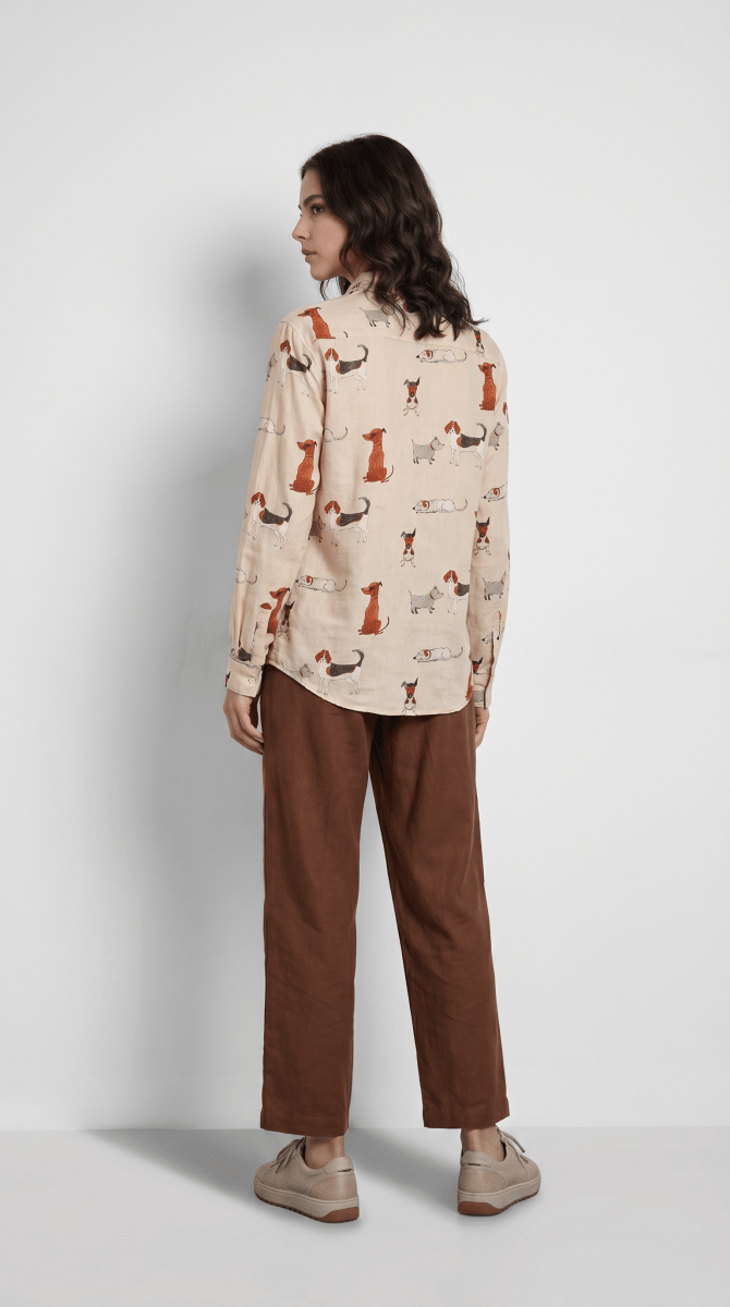 Pup Culture Women - Luxury Designer Shirt | Pure Linen | Partywear shirt for Women - Naymish Designs