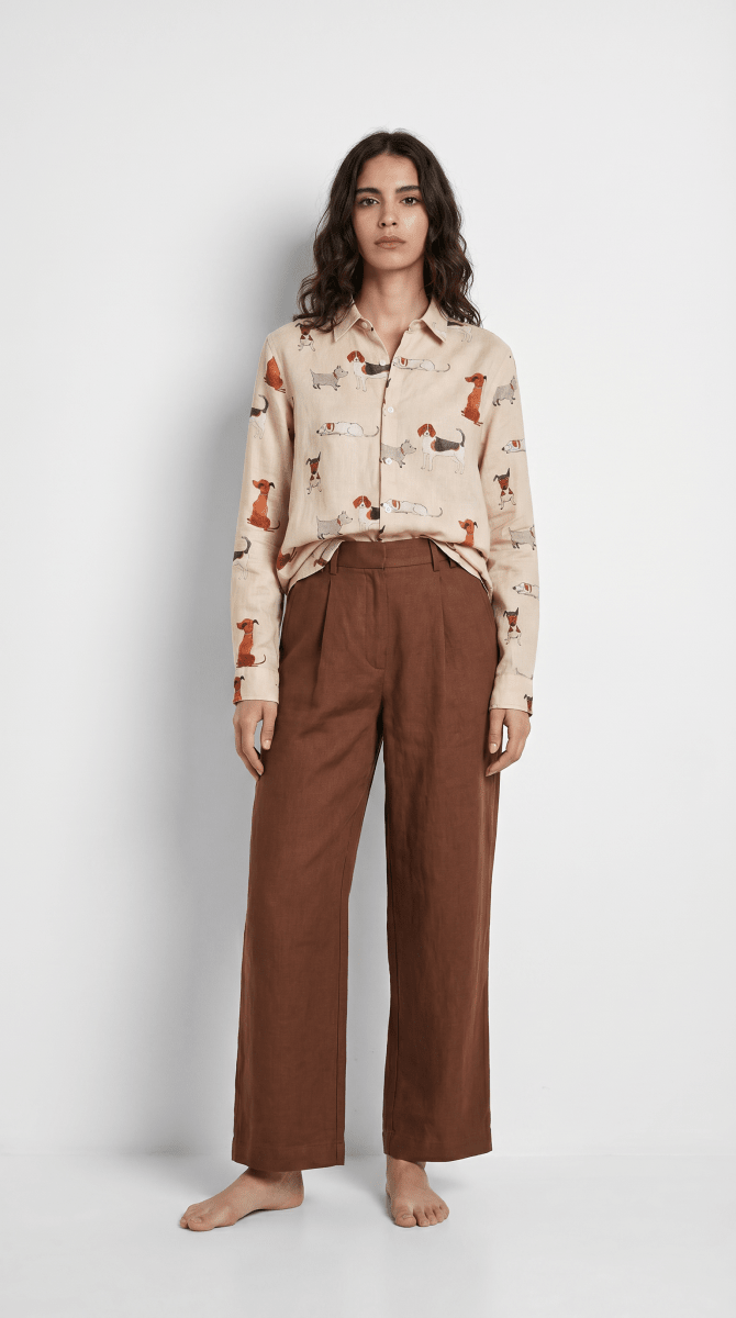 Pup Culture Women - Luxury Designer Shirt | Pure Linen | Partywear shirt for Women - Naymish Designs