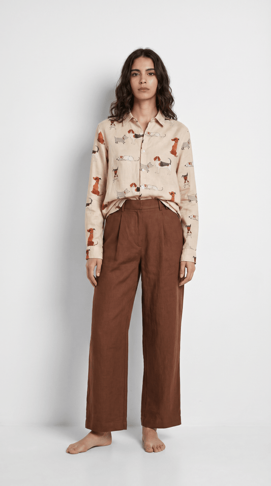 Pup Culture Women - Luxury Designer Shirt | Pure Linen | Partywear shirt for Women - Naymish Designs