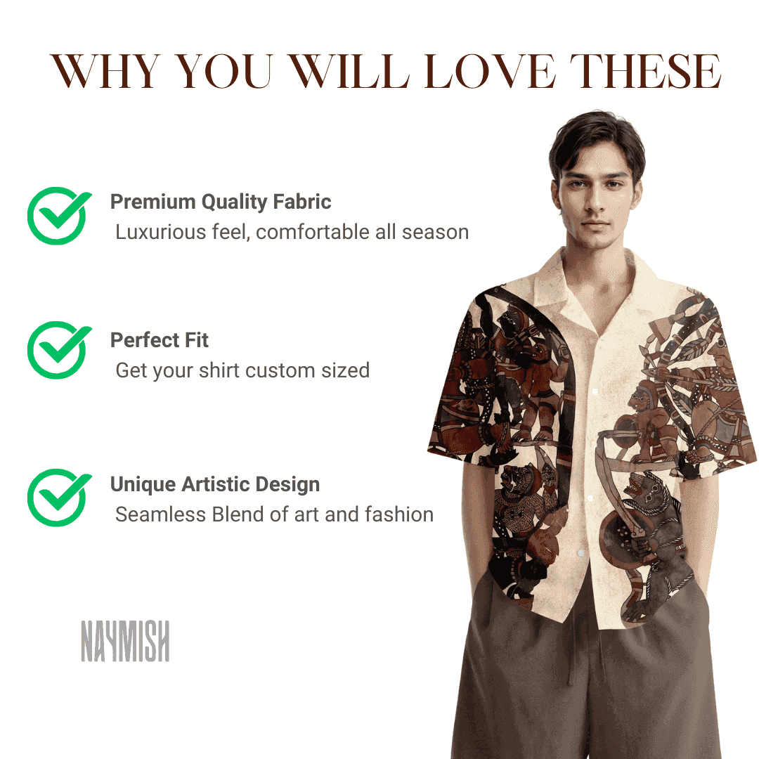 Starry Night Shirt for Men - Blue Available in Cotton and Linen - Naymish Designs